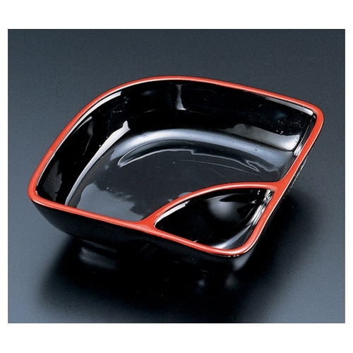 ABSタレ付扇鉢 黒天朱 2200060