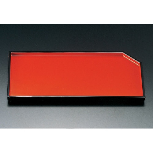 ABS隅切長手皿 朱天黒 2200068