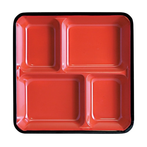 7.5寸 松花堂プレート 朱渕黒 210