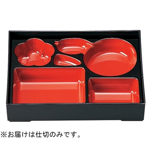 9寸 ひょうたん仕切 朱天黒 21021