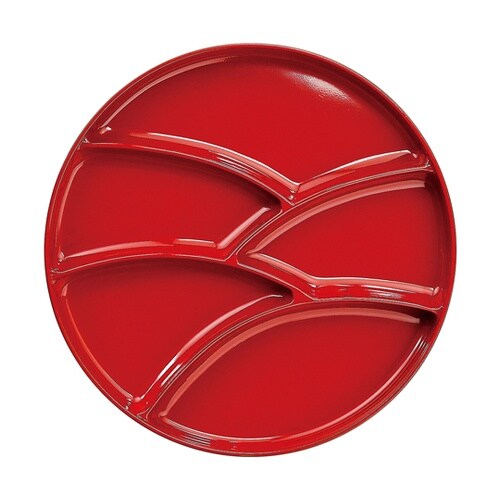 95. 満月弁当用波仕切 朱塗 2402