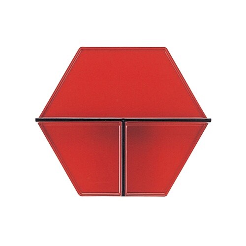 6寸 六角弁当用T仕切 朱天黒 7001