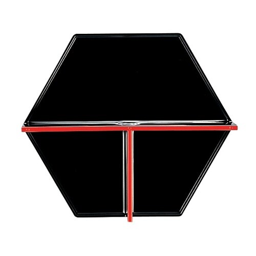 6寸 六角弁当用T仕切 黒天朱 2107