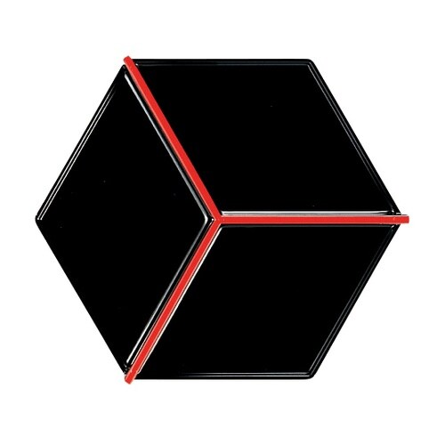 6寸 六角弁当用Y仕切 黒天朱 2107