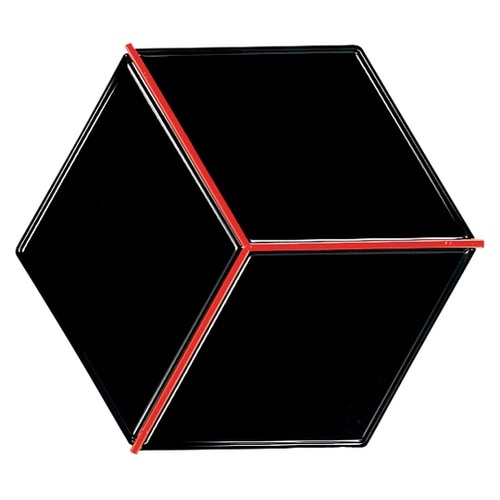 7寸 六角弁当用Y仕切 黒天朱 2107