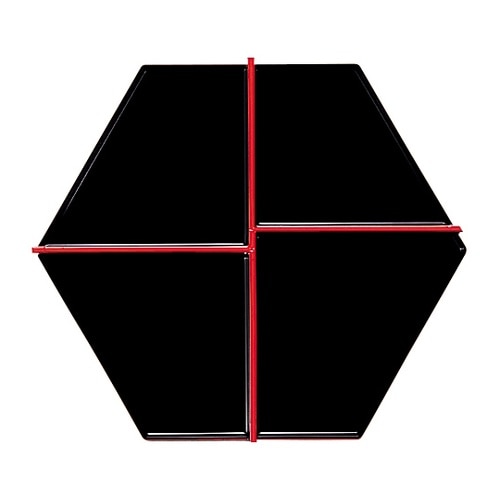 8寸 布目六角用仕切(内黒天朱 7001