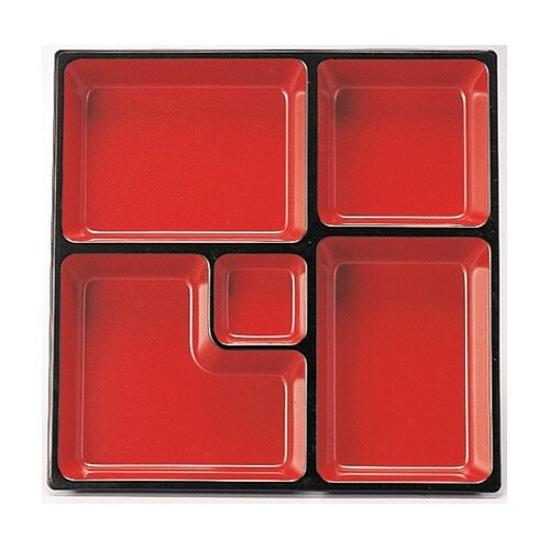 尺0 角千筋弁当DX仕切 朱天黒 240