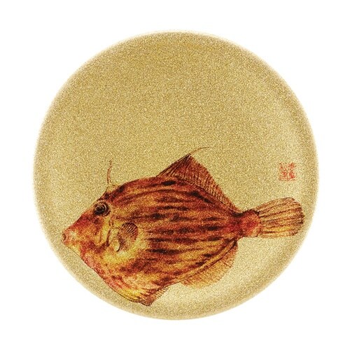 A150寿司皿 ゴールドパール カワハギ