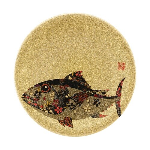 A150寿司皿 ゴールドパール 千代紙マ