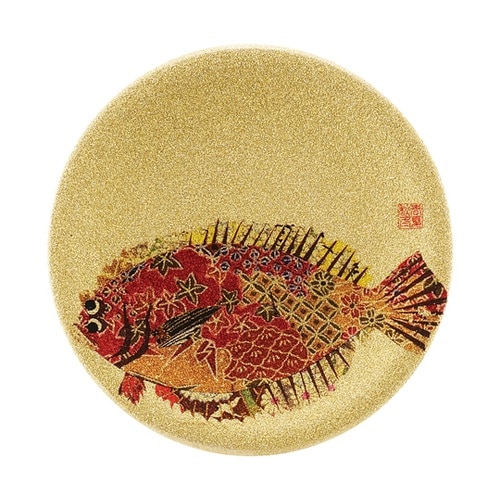 A150寿司皿 ゴールドパール 千代紙ヒ
