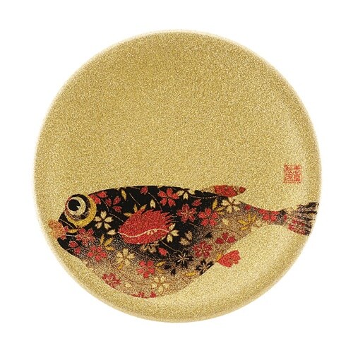 A150寿司皿 ゴールドパール 千代紙フ