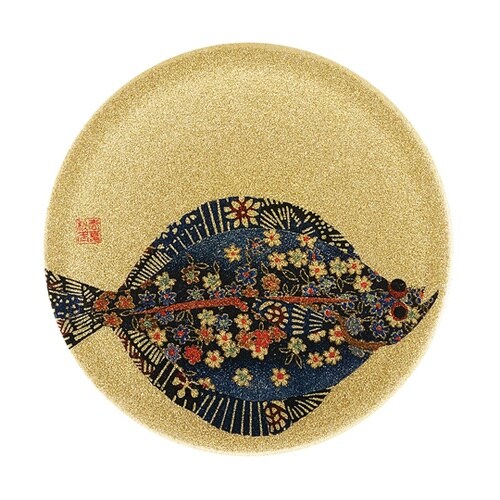 A150寿司皿 ゴールドパール 千代紙カ