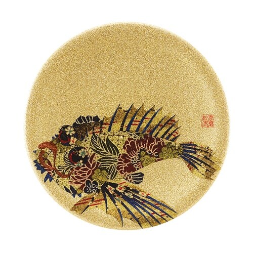 A150寿司皿 ゴールドパール 千代紙オ