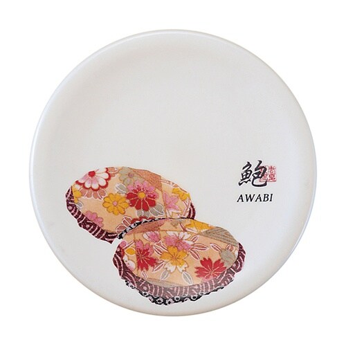 A150寿司皿 ホワイトパール アワビ