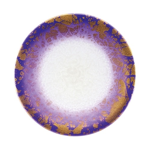 A150寿司皿 アクア パープル金雲 1