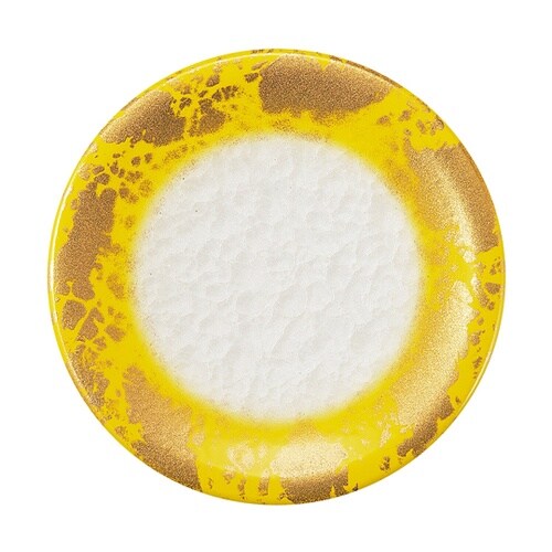 A150寿司皿 アクア イエロー金雲 5