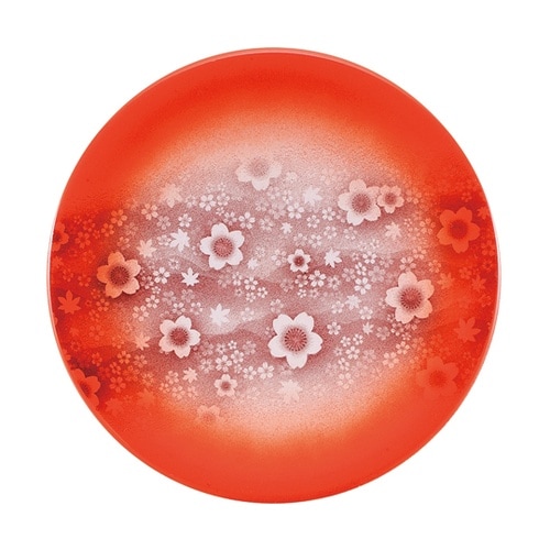 A150寿司皿 橙 ぼかし花星座 130