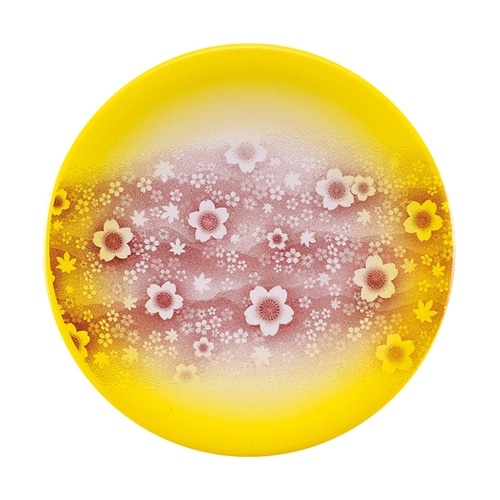 A150寿司皿 黄 ぼかし花星座 130