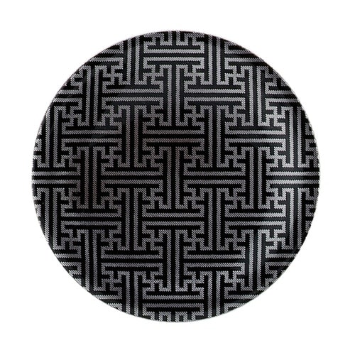 A150丸寿司皿 ブラック 紗綾銀粉蒔