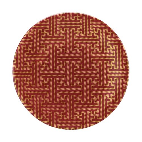 A150丸寿司皿 レッド 紗綾金粉蒔 1