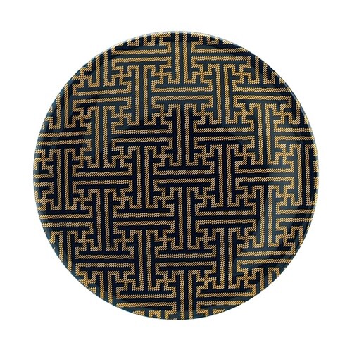 A150丸寿司皿 紺 紗綾金粉蒔 120