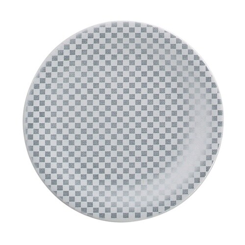 A150丸寿司皿 白 市松銀粉蒔 120