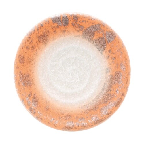 A)150渦巻き皿 アクアオレンジ 銀雲