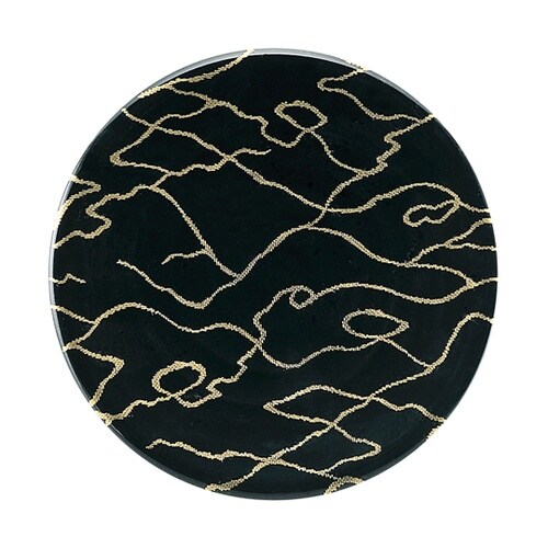 A)150渦巻き皿 ブラック 金の河 1