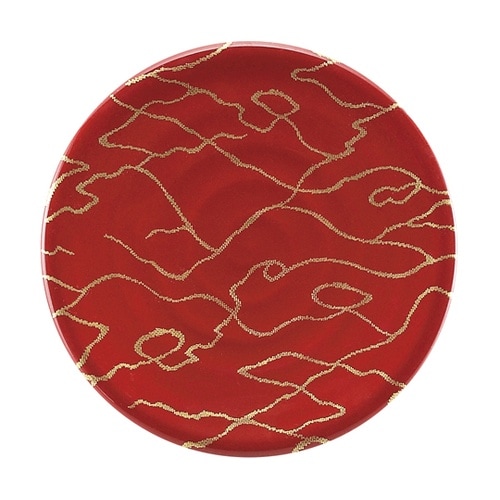 A)150渦巻き皿 レッド 金の河 13