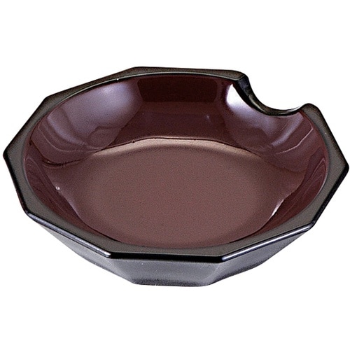 亀甲箸置付醤油皿 新溜天黒(裏無) 60