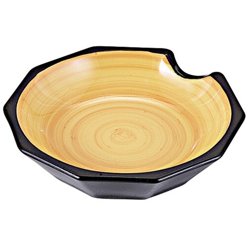 亀甲箸置付醤油皿 白木刷毛目(裏黒) 6