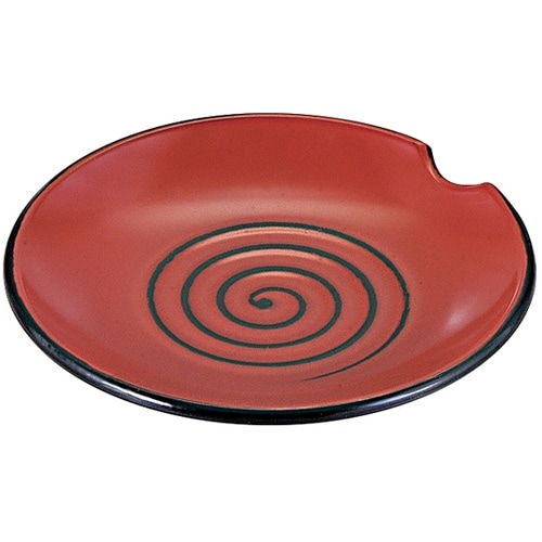 丸箸置付醤油皿 根来裏塗無 600023