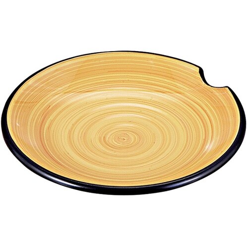 丸箸置付醤油皿 白木刷毛目裏塗無 600