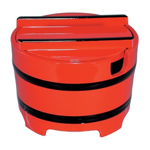 A桶 型ガリ入れ 朱黒ヒモ(大) 151