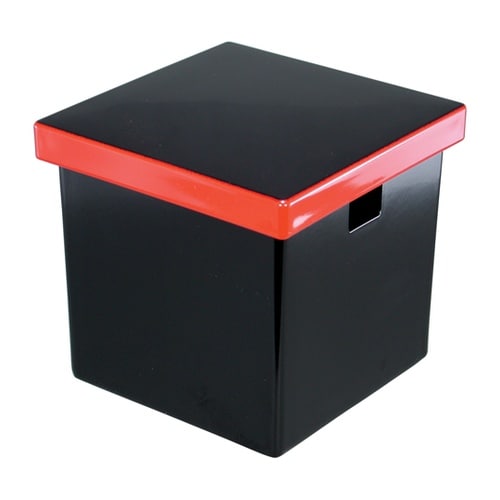 元禄角ガリ入れ(小)黒渕朱 151588