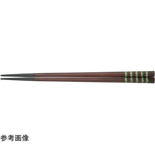 PBT22.5cm 五角箸 チーク緑七宝