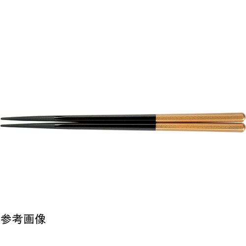PBT22.5cm 六角木目箸 金/黒