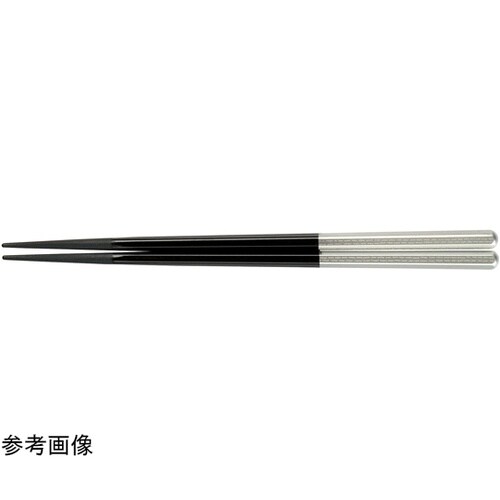 PBT22.5cm 六角木目箸 銀/黒