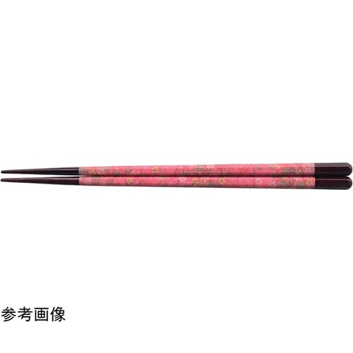 PBT22.2cm 六角木目箸 千代紙桃