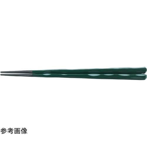 PBT22.5cm 六角一刀彫箸 緑塗