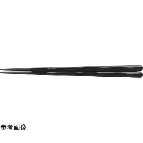 PBT24cm 六角一刀彫箸 黒塗 90