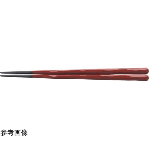PBT24cm 六角一刀彫箸 朱塗 90