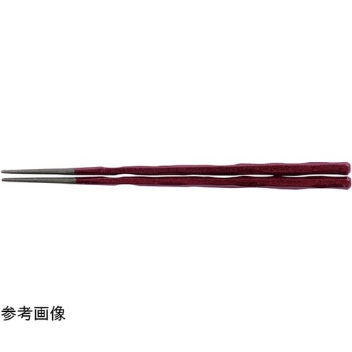 PBT22.5cm 六角一刀彫箸 ワイン