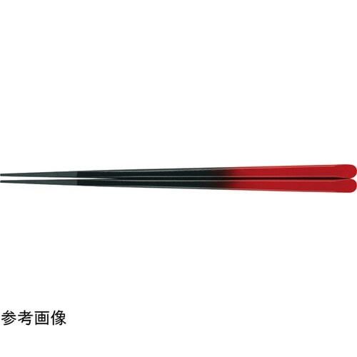 PBT22.7cm 天削先角箸 朱黒ぼか