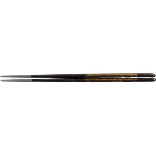 PBT22.5cm 細身ノミ彫丸箸 緑青