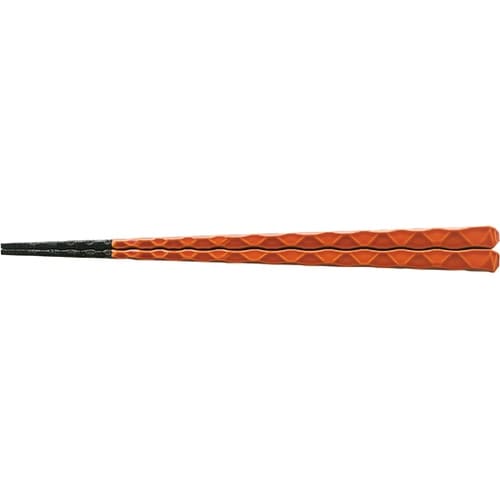 22.5cm 亀甲一刀彫箸 漆調春慶先乾