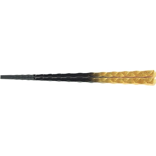 PBT22.5cm 亀甲一刀彫箸 黒二色