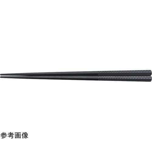 PBT21cm チェック五角箸 黒OM