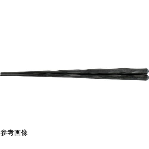PBT22.5cm 六角一刀彫箸 黒OM