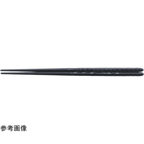 PBT22.5cm ノミ彫丸箸 黒OM